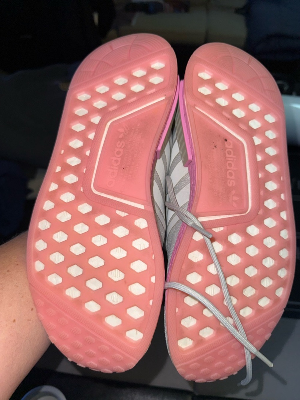 adidas Women’s Sneakers in White and Pink - Picture 4 of 5